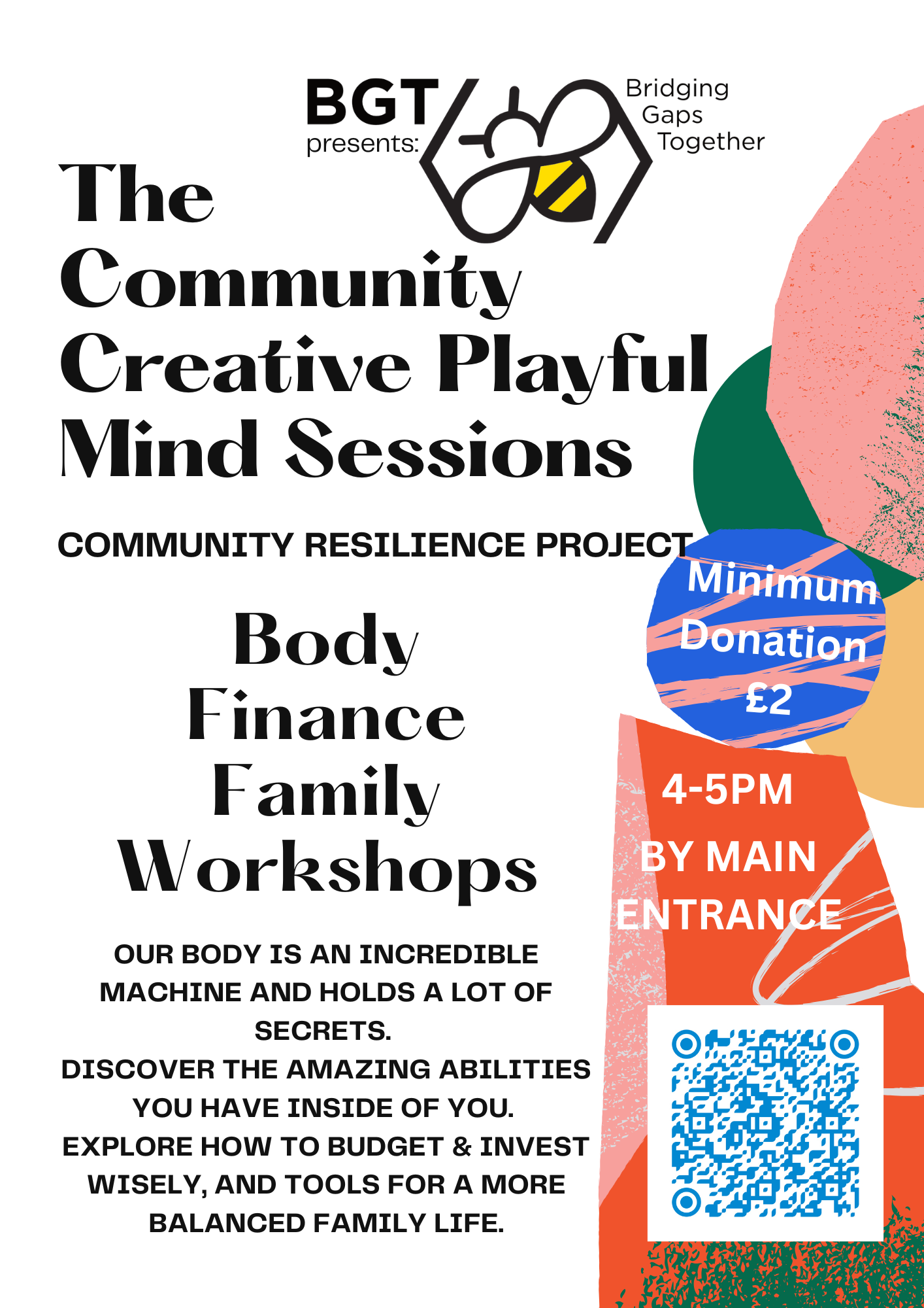 BGT GRANGE PARK BFF WORKSHOPS – BODY FINANCE FAMILY WORKSHOPS